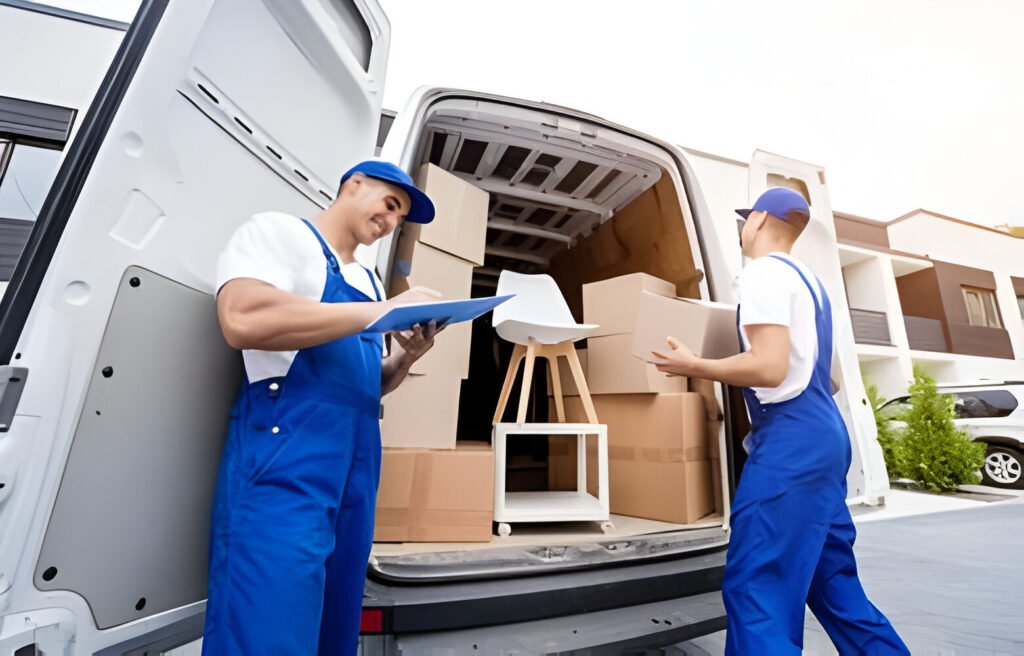 furniture unloading from van